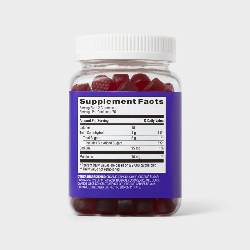 slide 3 of 4, Adult Melatonin 10mg Gummies - 140ct - up&up™, 10mg, 140 ct