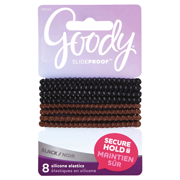 slide 1 of 1, Goody Colour Collection Black Sparkly Elastic, 8 ct