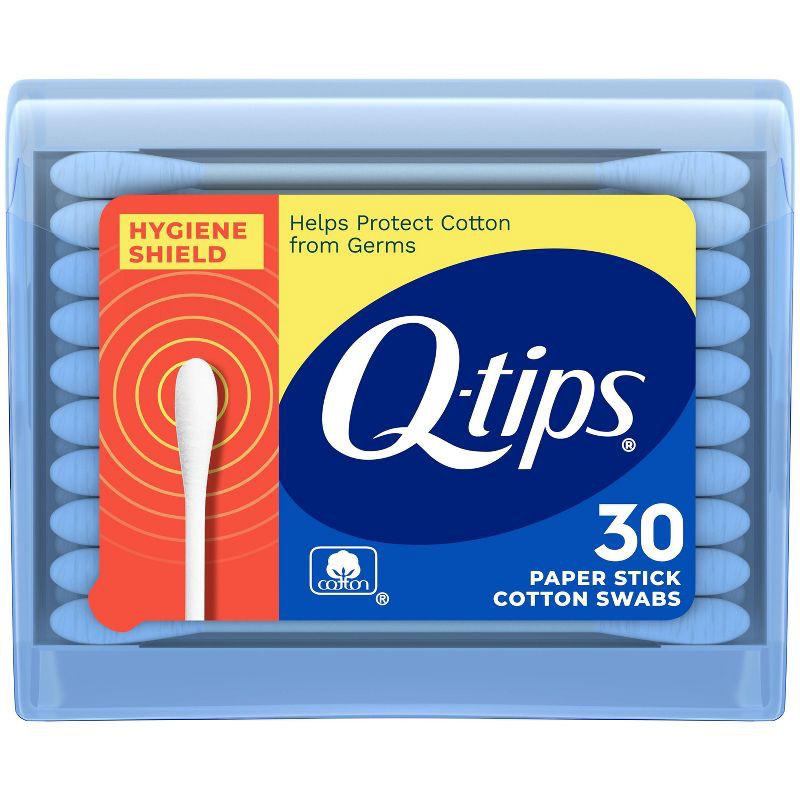 slide 1 of 7, Q-Tips Cotton Hygiene Shield - 30ct, 30 ct
