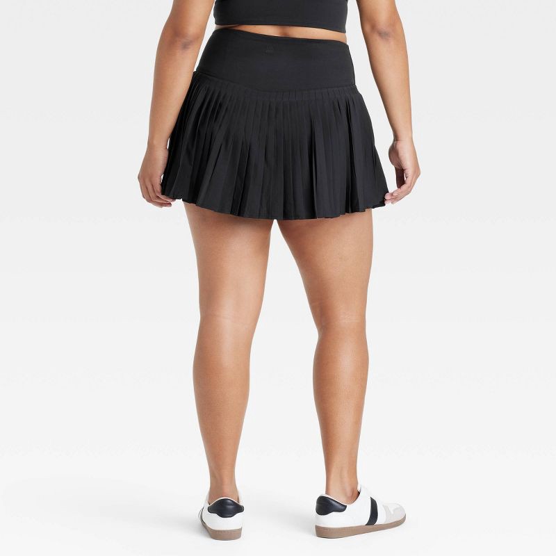 slide 4 of 8, Women's High-Rise Woven Pleated Skort 15.75" - All In Motion™ Black XS: Moisture Wicking, Quick Dry, UPF 50+, 1 ct