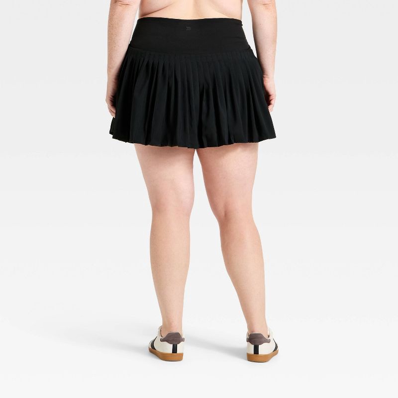 slide 2 of 5, Women's High-Rise Woven Pleated Skort 15.75" - All In Motion™ Black XXL: Moisture Wicking, Quick Dry, UPF 50+, 1 ct