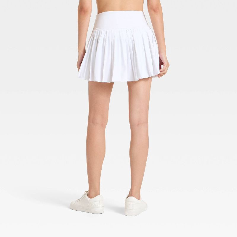 slide 2 of 7, Women's High-Rise Woven Pleated Skort 15.75" - All In Motion™ White S: Moisture Wicking, Quick Dry, Built-in Shorts, UPF 50+, 1 ct