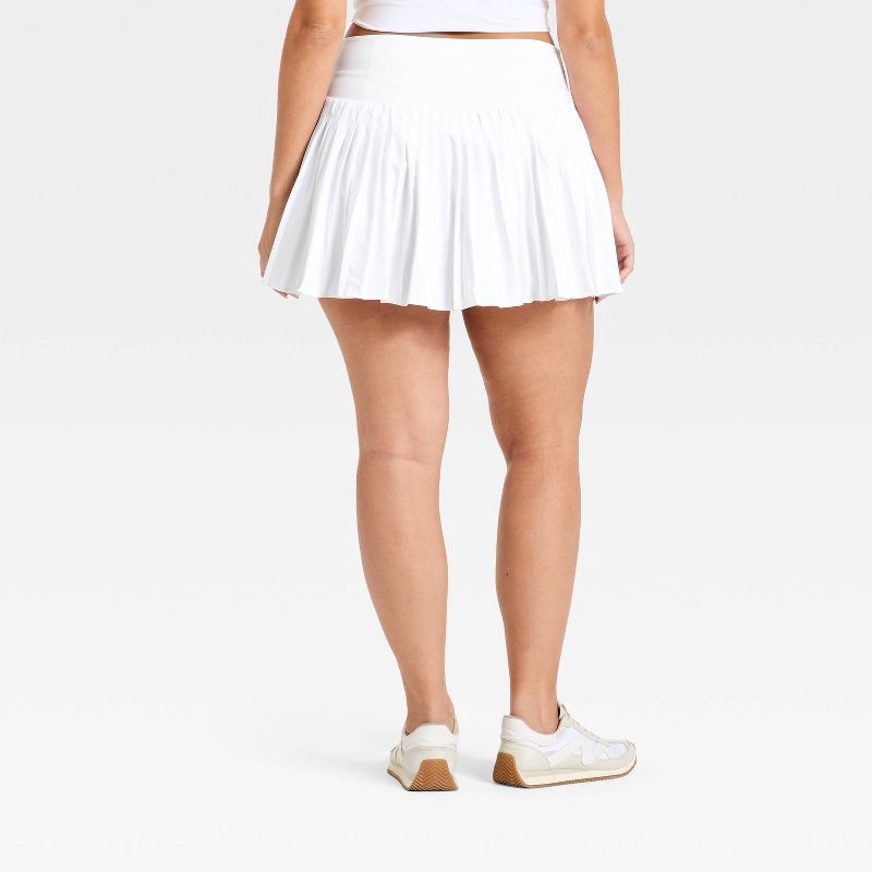 slide 7 of 7, Women's High-Rise Woven Pleated Skort 15.75" - All In Motion™ White S: Moisture Wicking, Quick Dry, Built-in Shorts, UPF 50+, 1 ct