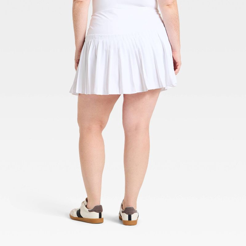 slide 2 of 5, Women's High-Rise Woven Pleated Skort 15.75" - All In Motion™ White XXL: Moisture Wicking, Quick Dry, Built-in Shorts, 1 ct