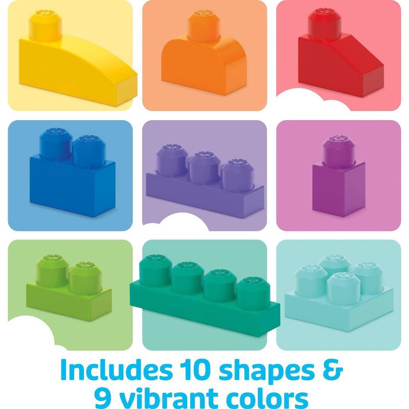 slide 3 of 6, MEGA BLOKS First Builders Big Building Bag Toy Blocks with Blue Storage Bag for Toddler - 80pc, 80 ct