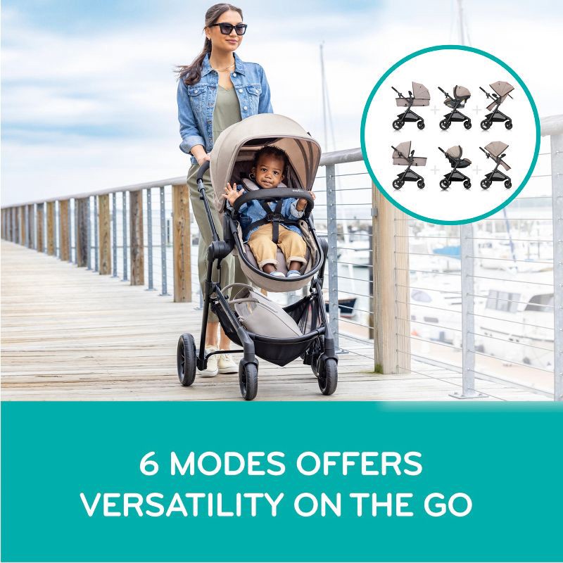 slide 2 of 30, Evenflo Pivot Modular Travel System with LiteMax Infant Car Seat with Anti-Rebound Bar - Oxford Black, 1 ct