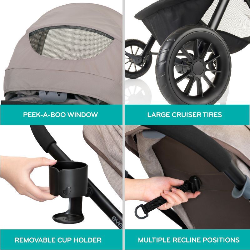slide 4 of 30, Evenflo Pivot Modular Travel System with LiteMax Infant Car Seat with Anti-Rebound Bar - Oxford Black, 1 ct