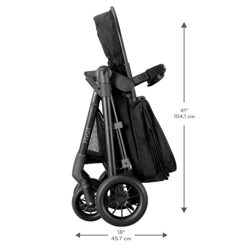 slide 30 of 30, Evenflo Pivot Modular Travel System with LiteMax Infant Car Seat with Anti-Rebound Bar - Oxford Black, 1 ct