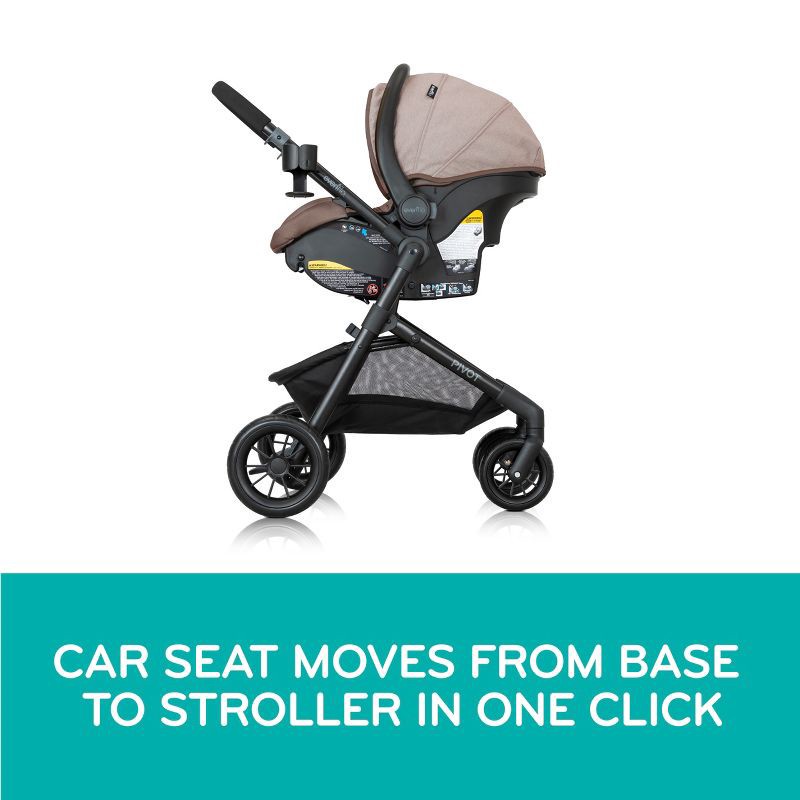 slide 5 of 30, Evenflo Pivot Modular Travel System with LiteMax Infant Car Seat with Anti-Rebound Bar - Oxford Black, 1 ct