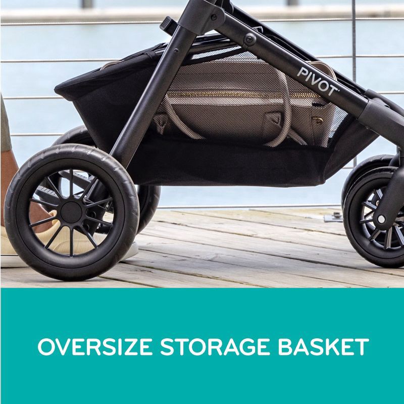 slide 6 of 30, Evenflo Pivot Modular Travel System with LiteMax Infant Car Seat with Anti-Rebound Bar - Oxford Black, 1 ct