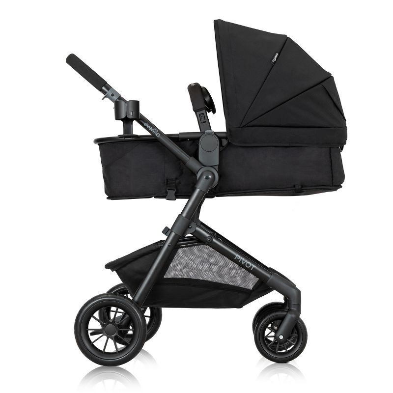 slide 9 of 30, Evenflo Pivot Modular Travel System with LiteMax Infant Car Seat with Anti-Rebound Bar - Oxford Black, 1 ct