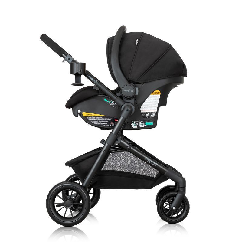 slide 10 of 30, Evenflo Pivot Modular Travel System with LiteMax Infant Car Seat with Anti-Rebound Bar - Oxford Black, 1 ct