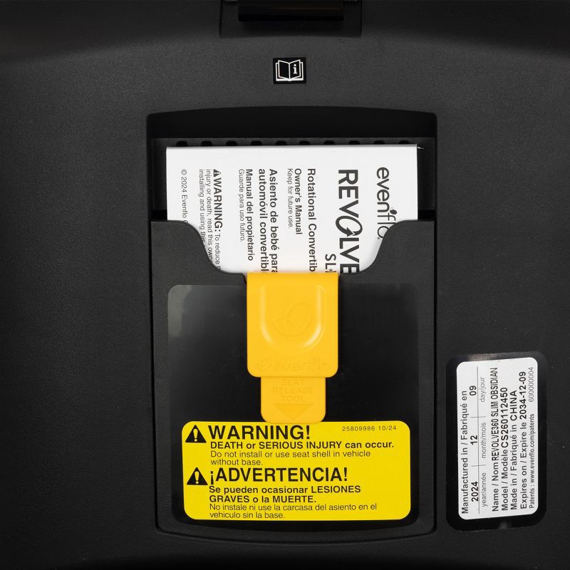 slide 17 of 28, Evenflo Revolve 360 Slim 2-in-1 Rotational Convertible Car Seat - Canton Black, 1 ct