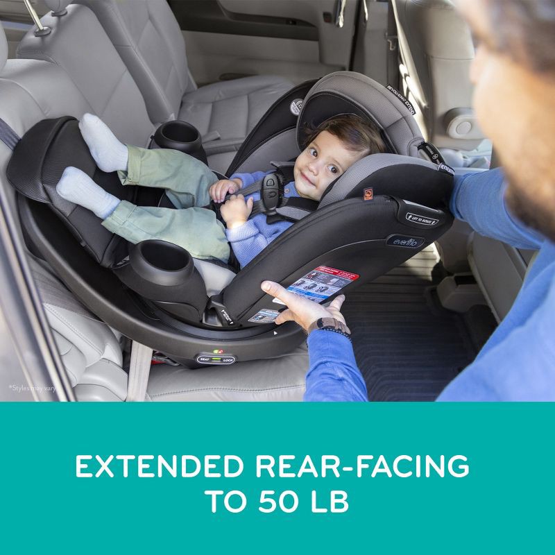 slide 5 of 13, Evenflo Revolve 360 Extend All-in-One Rotating Convertible Car Seat - Revere Gray, 1 ct