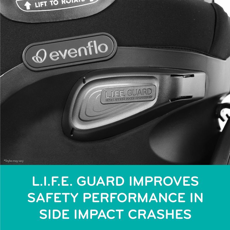 slide 9 of 13, Evenflo Revolve 360 Extend All-in-One Rotating Convertible Car Seat - Revere Gray, 1 ct