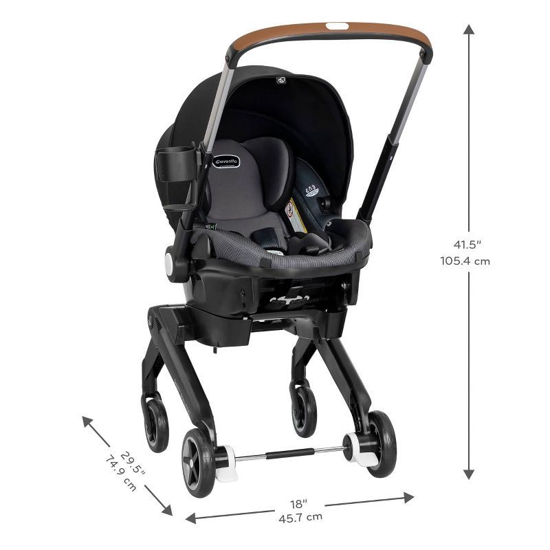 slide 25 of 26, Evenflo Shyft DualRide Travel System with Carryall Storage - Boone Gray, 1 ct