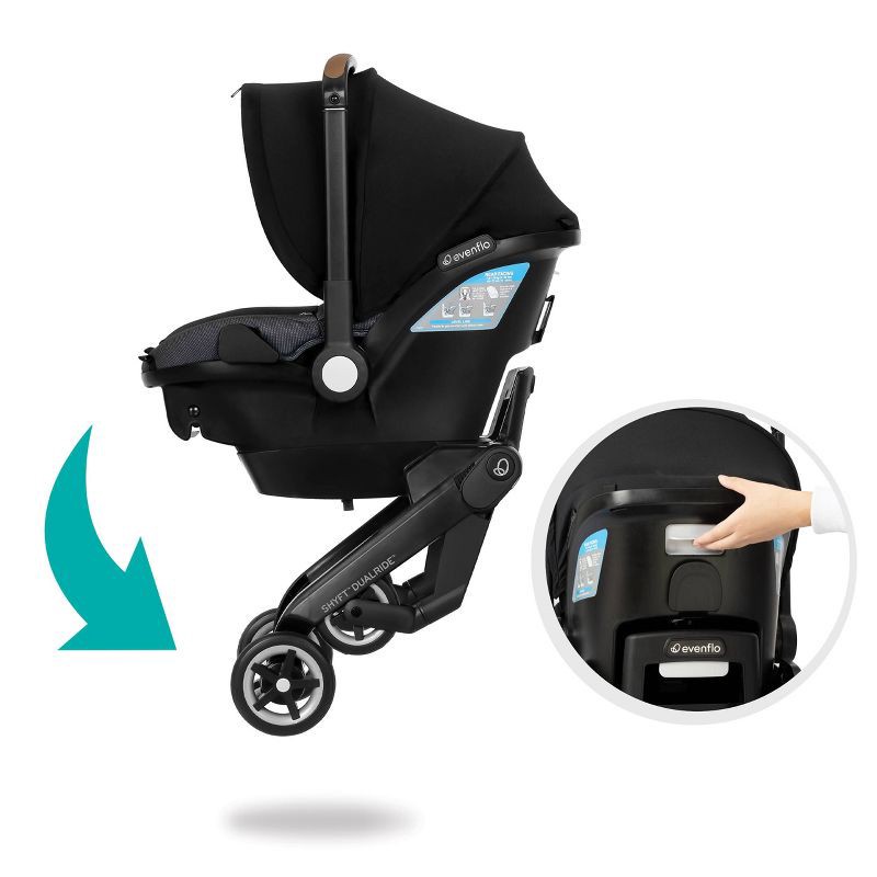 slide 6 of 26, Evenflo Shyft DualRide Travel System with Carryall Storage - Boone Gray, 1 ct