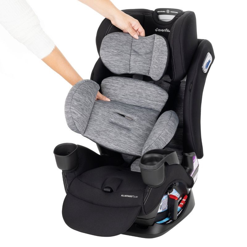 slide 28 of 28, Evenflo All4Stages Slim Plus Canopy 4-in-1 Convertible Car Seat - Howell Black, 1 ct