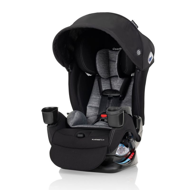 slide 1 of 28, Evenflo All4Stages Slim Plus Canopy 4-in-1 Convertible Car Seat - Howell Black, 1 ct
