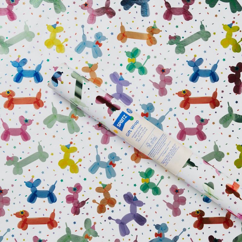 slide 1 of 3, 20 sq ft Gift Roll Wrap Balloon Animals - Spritz™, 20 sq ft