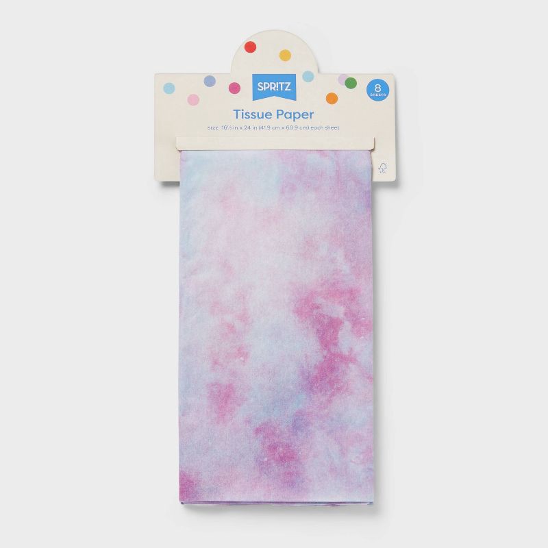 slide 3 of 3, 8ct Tie Dye Tissue Paper Blue/Purple - Spritz™, 8 ct