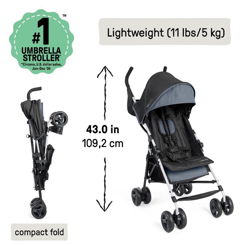 slide 3 of 9, Ingenuity 3D Mini Convenience Stroller- Slate, 1 ct
