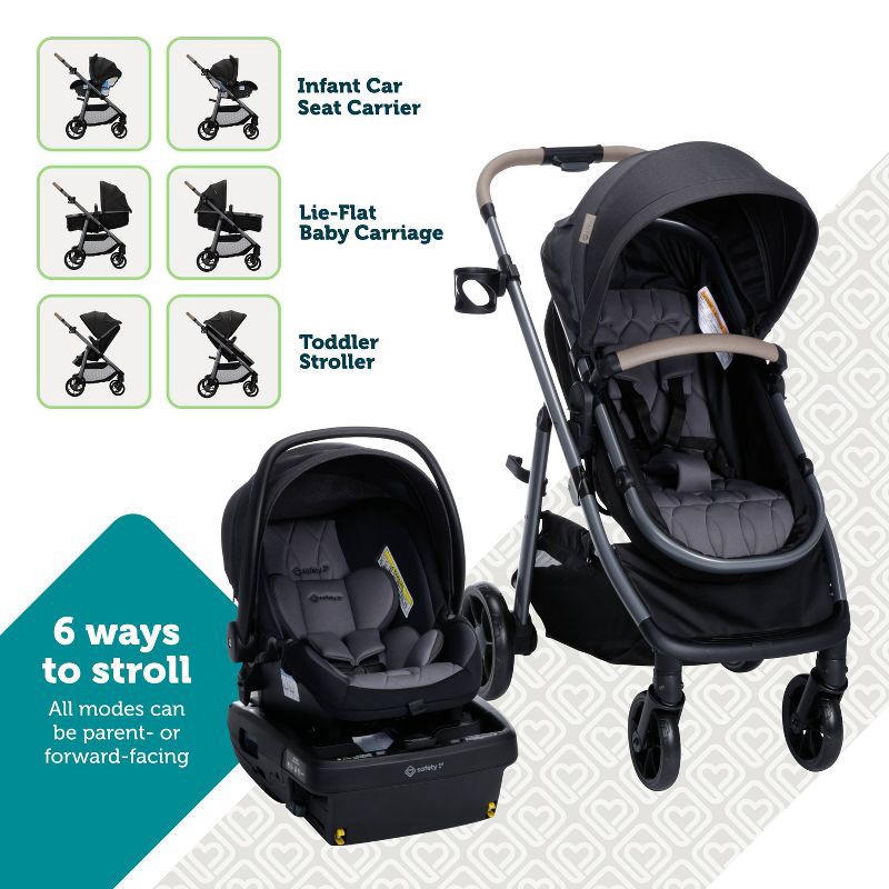 slide 5 of 20, Safety 1st on Board Slide 6-in-1 Travel System with Safety Slide Base - Gray, 1 ct
