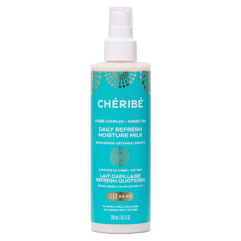slide 2 of 12, Cheribe Daily Refresh Moisture Milk with Chebe Complex + Green Tea - Anti-Frizz + Detangling Leave-in Spray - 8.5 fl oz, 8.5 fl oz
