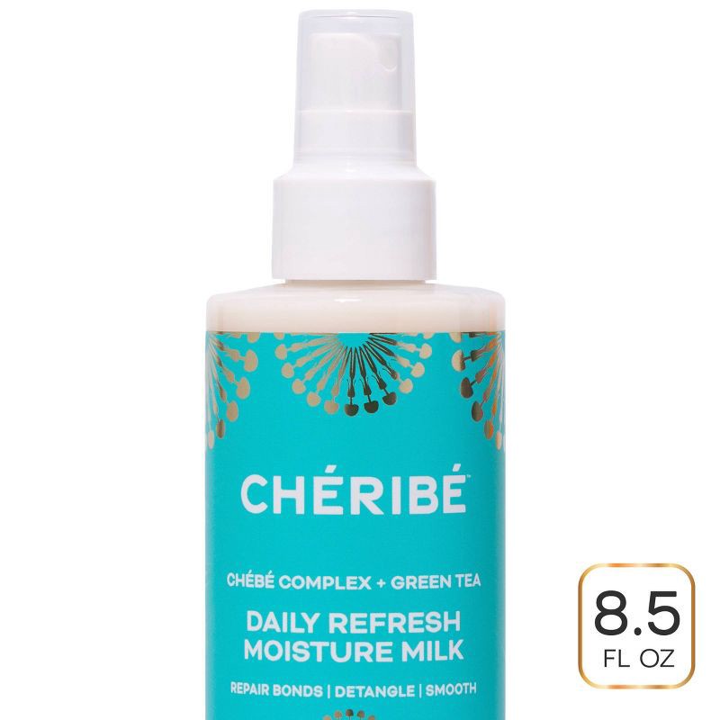 slide 1 of 12, Cheribe Daily Refresh Moisture Milk with Chebe Complex + Green Tea - Anti-Frizz + Detangling Leave-in Spray - 8.5 fl oz, 8.5 fl oz