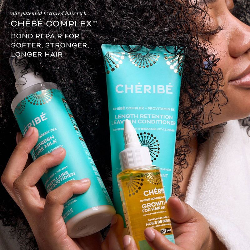 slide 8 of 11, Cheribe Length Retention Leave-In Conditioner with Chebe Complex + Provitamin B5 - Moisturizing Anti-Breakage Treatment - 8 fl oz, 8 fl oz