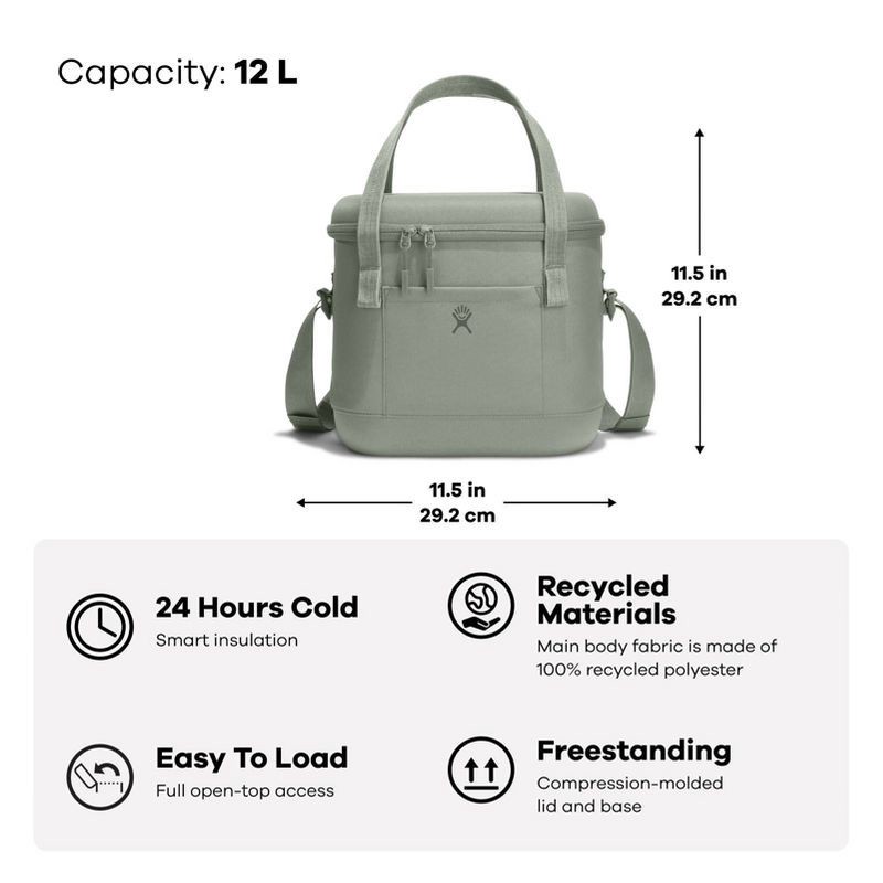 slide 4 of 4, Hydro Flask 12.7qt Carry Out Soft Cooler - Agave: Water-Resistant Polyester Bag, 12 liter