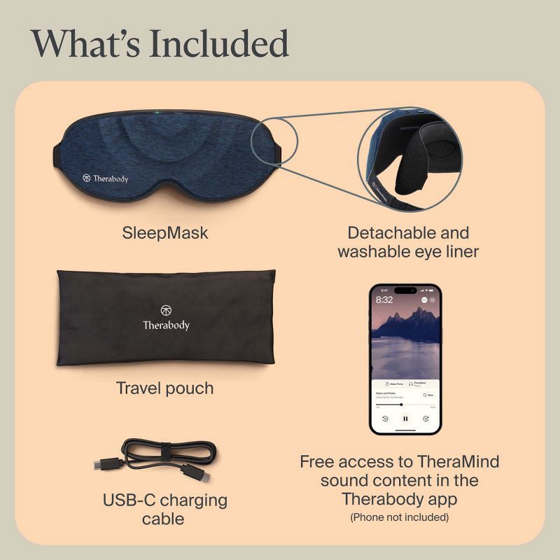 slide 10 of 11, Therabody SleepMask Blackout Eye Mask with Vibration Therapy, 1 ct
