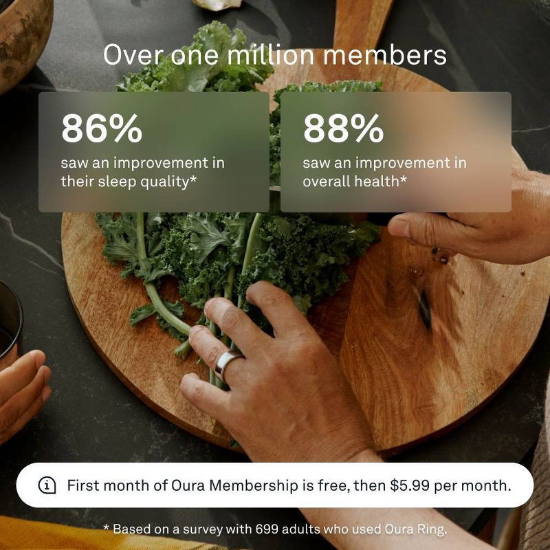 slide 7 of 12, Oura Ring 4 Silver - Size 11, 1 ct