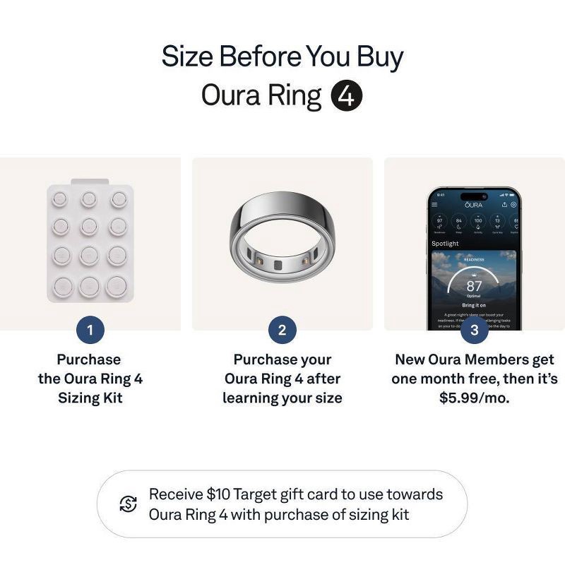 slide 3 of 12, Oura Ring 4 Silver - Size 7, 1 ct