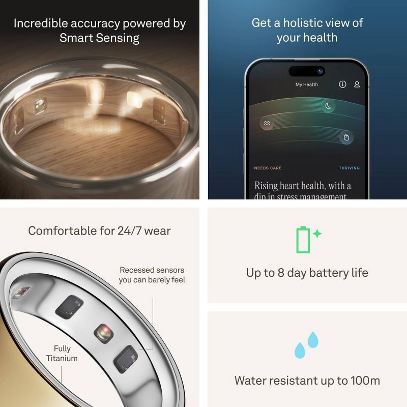 slide 5 of 12, Oura Ring 4 Gold - Size 7, 1 ct