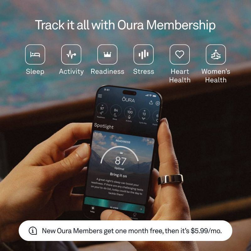 slide 12 of 12, Oura Ring 4 Black - Size 8, 1 ct