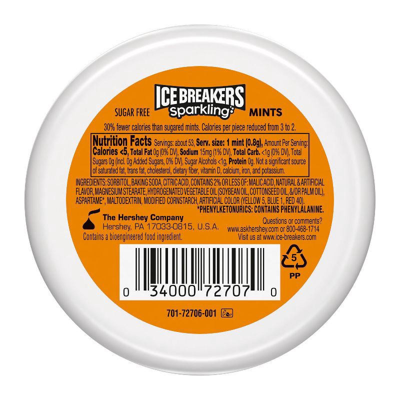 slide 4 of 7, Ice Breakers Sparkling Pineapple Mango Seltzer Sugar Free Mint Tin - 1.5oz, 1.5 oz