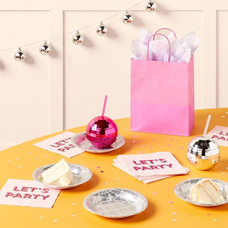 slide 2 of 3, Hot Pink Disco Ball Cup 14 fl oz - Spritz™, 14 fl oz