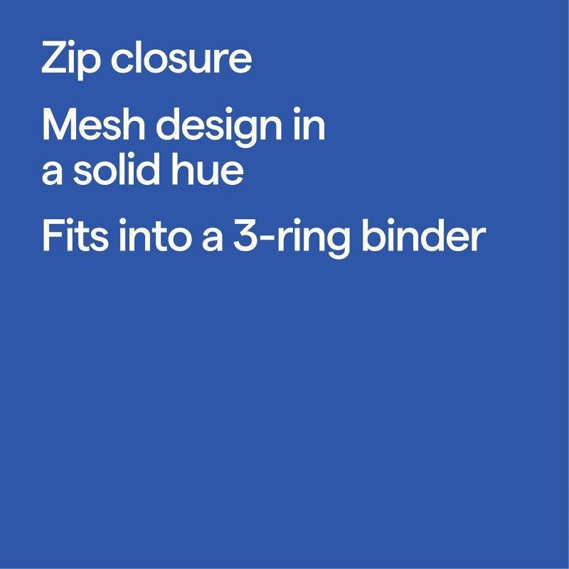 slide 4 of 4, Mesh Binder Pencil Pouch Pink - up&up™, 1 ct