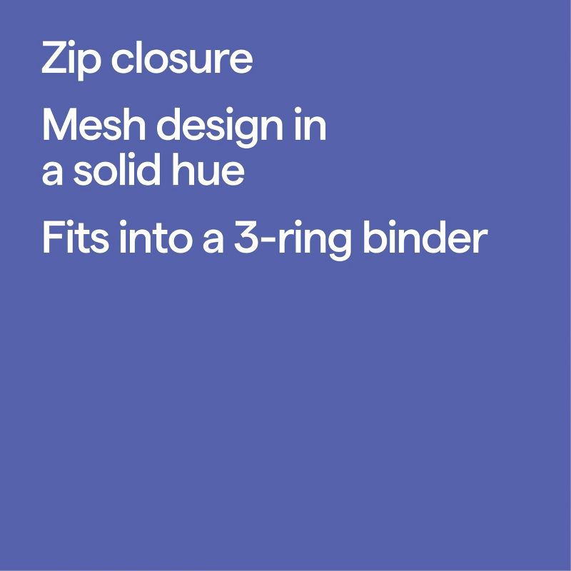 slide 4 of 4, Mesh Binder Pencil Pouch Teal - up&up™, 1 ct