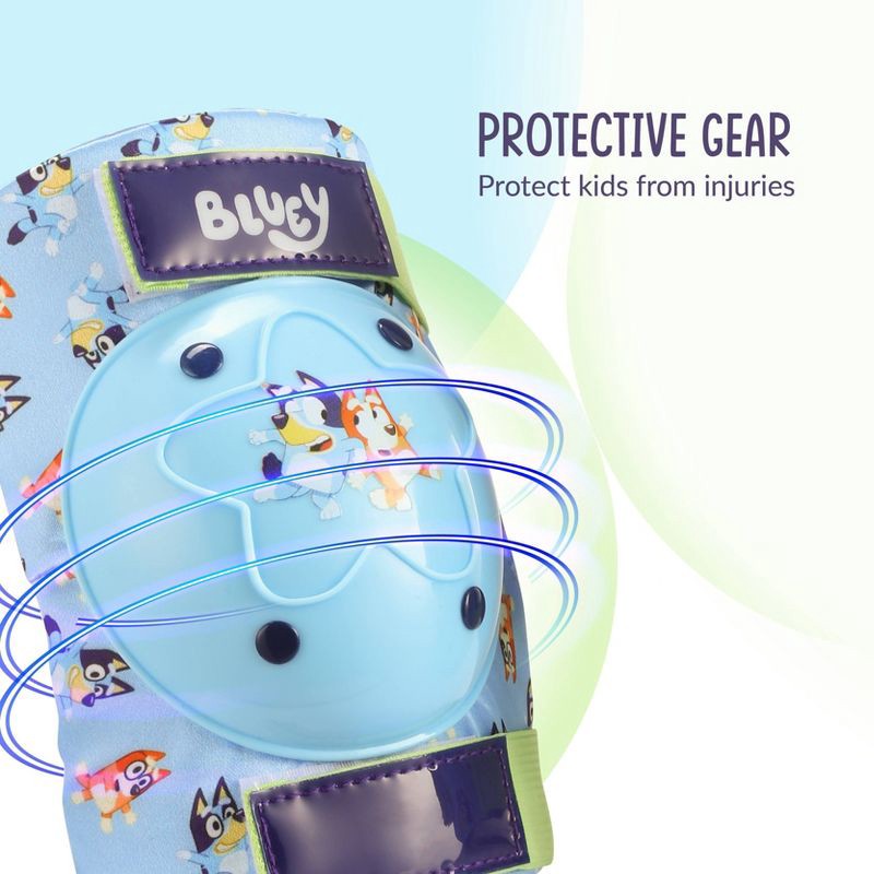 slide 3 of 6, Bluey Protective Gear Set Knee Pad 4pc - Blue: Youth Cycling & Skateboarding Pads, 4 ct