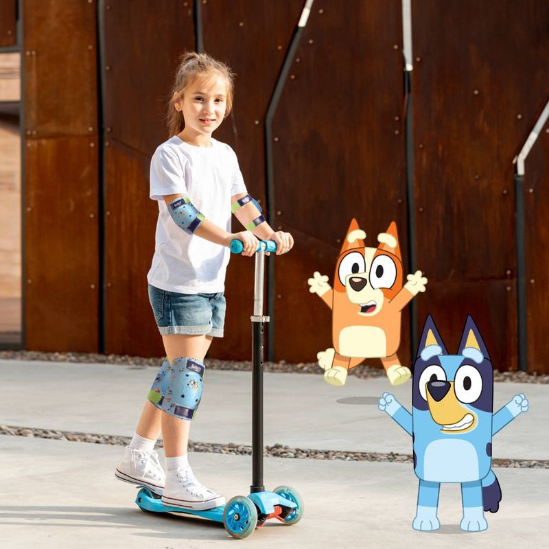 slide 5 of 6, Bluey Protective Gear Set Knee Pad 4pc - Blue: Youth Cycling & Skateboarding Pads, 4 ct