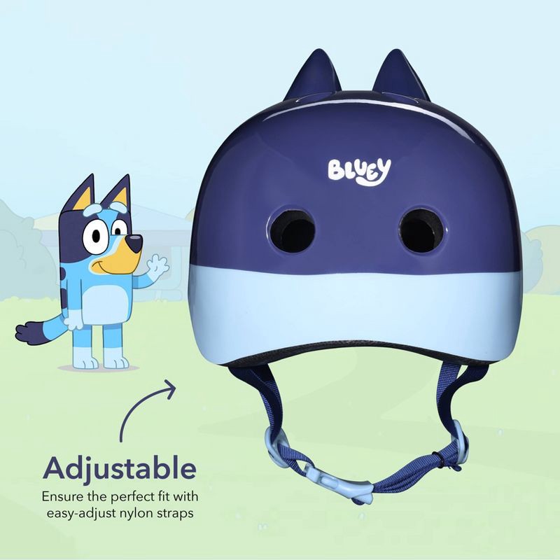 slide 6 of 8, Bluey Microshell Cycling Youth Bike Helmet - Blue S: Vented, Adjustable Strap, 1 ct