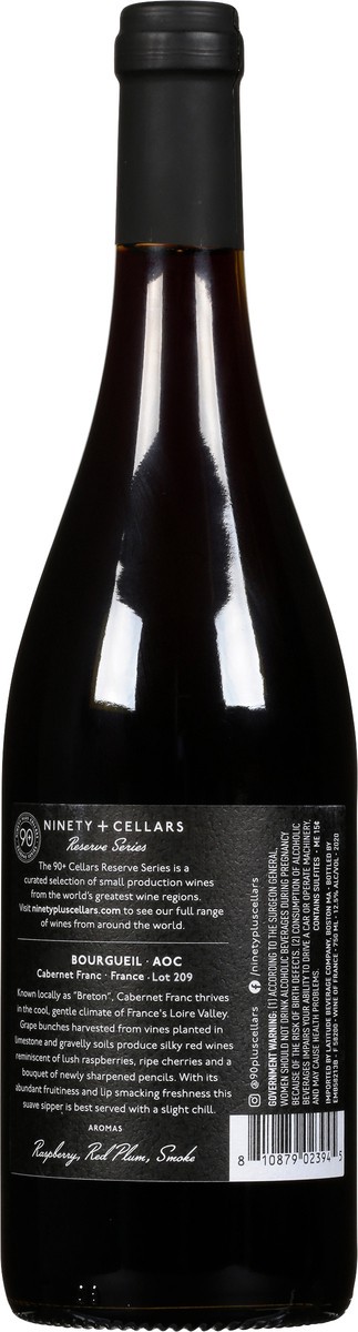 slide 8 of 10, 90+ Cellars Bourgueil Lot 209 Cabernet Franc 750 ml, 750 ml