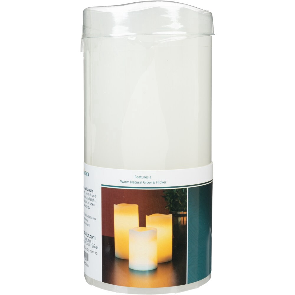 slide 4 of 4, Night Splendor Sterno Home Essentials Led Wax Candle - White, 3 in x 6 in