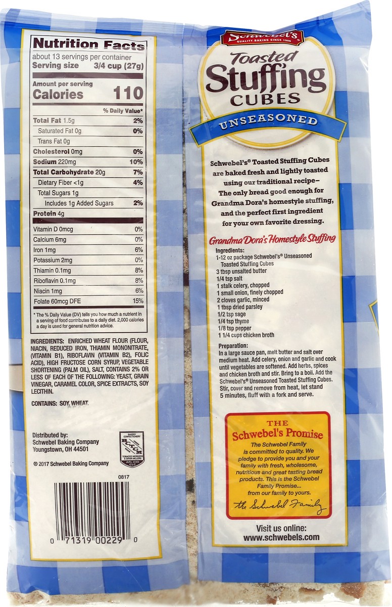 slide 6 of 13, Schwebel's Unseasoned Toasted Stuffing Cubes 12 oz, 12 oz