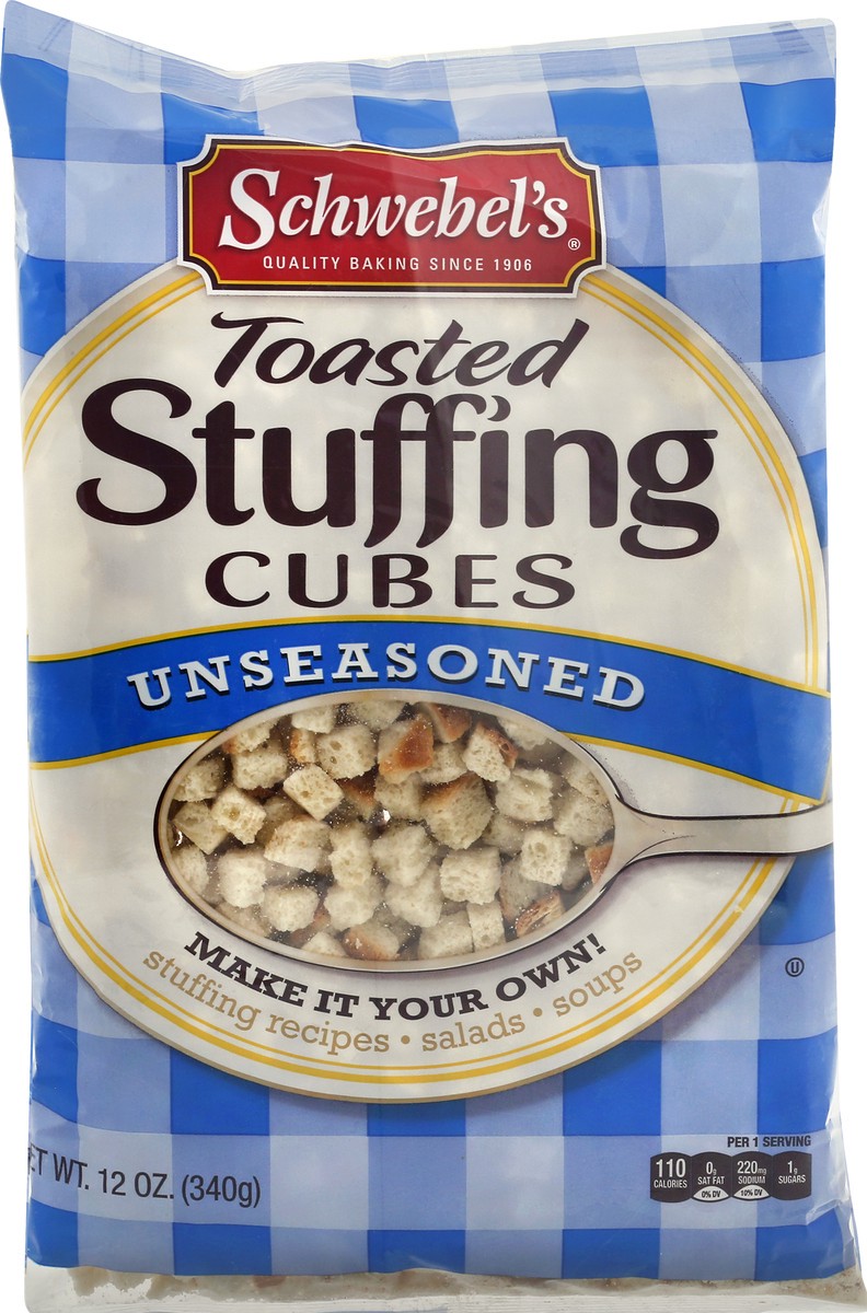 slide 1 of 13, Schwebel's Unseasoned Toasted Stuffing Cubes 12 oz, 12 oz