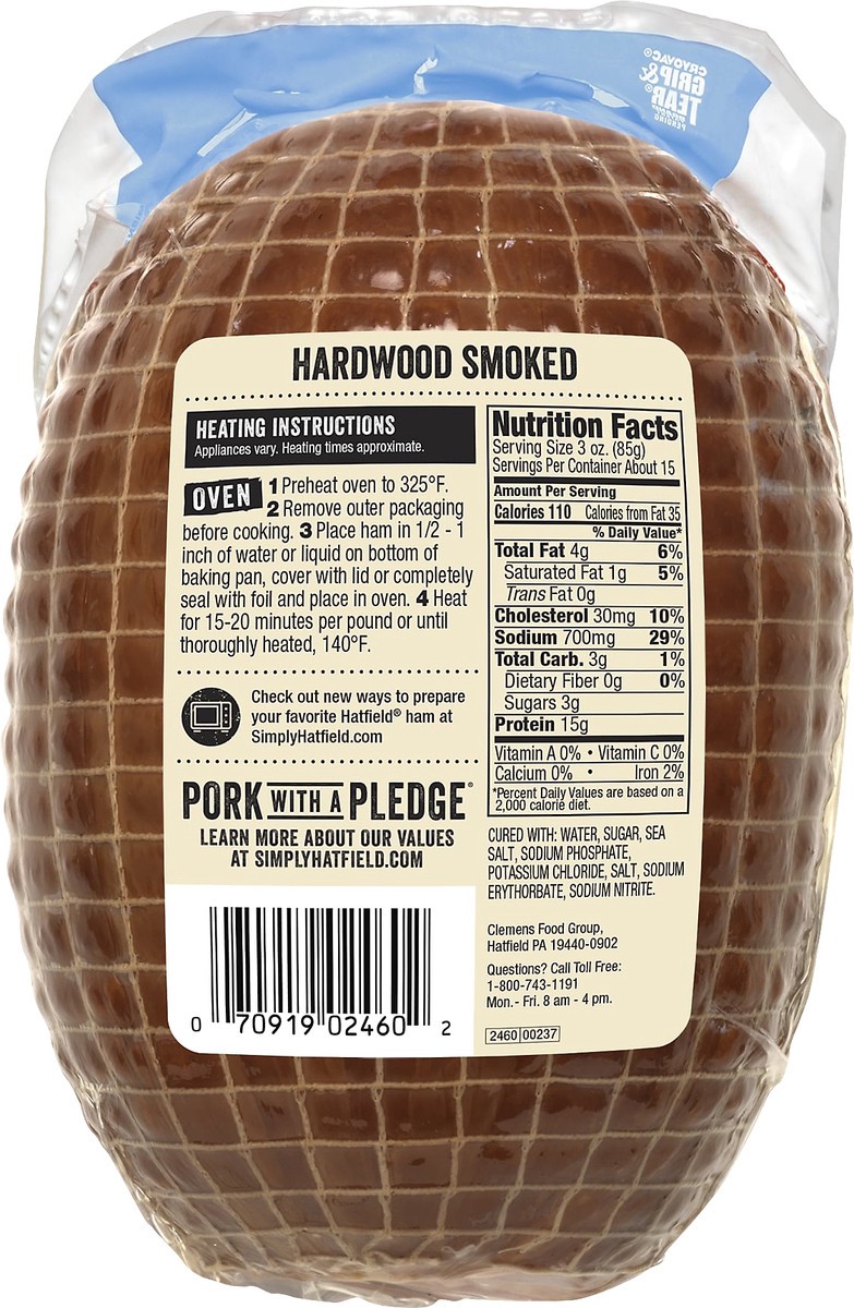 slide 2 of 3, Hatfield Hardwood Smoked Natural Juice Dinner Ham 2.75 LB, 2.75 lb