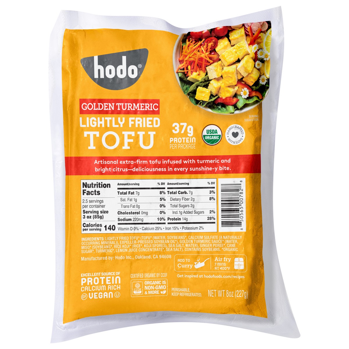 slide 1 of 10, Hodo Foods Golden Turmeric Lightly Fried Tofu, 8 oz