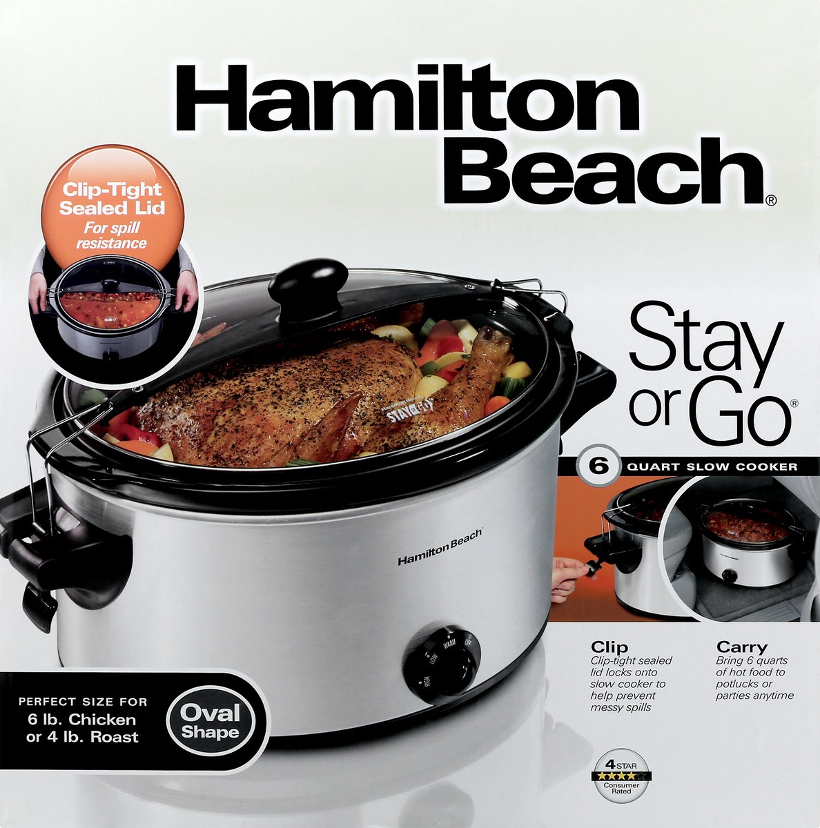 slide 4 of 11, Hamilton Beach 6 Quart Oval Shape Slow Cooker 1 ea, 1 ct